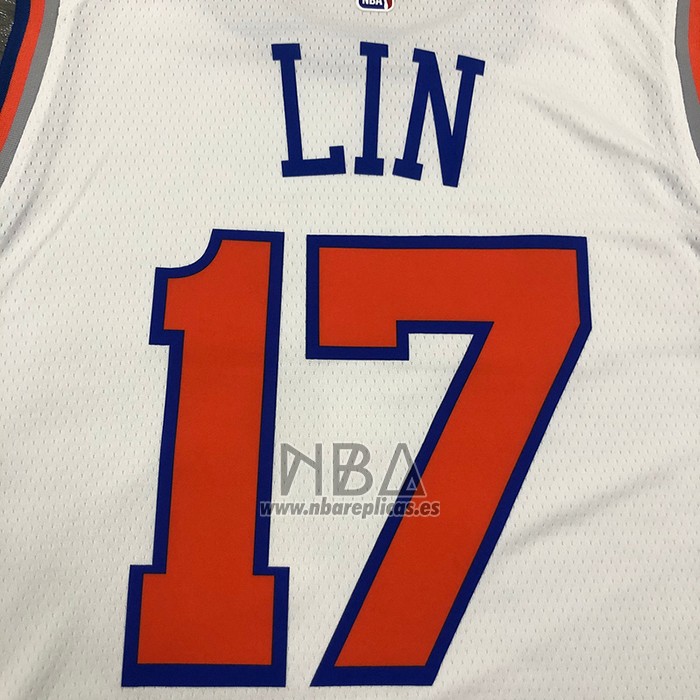 Camiseta New York Knicks Jeremy Lin NO 17 Association Blanco